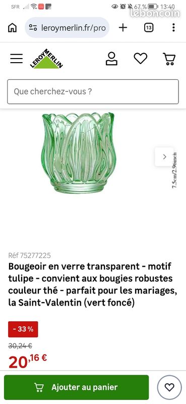 Photophore en verre tulipe (image 3)