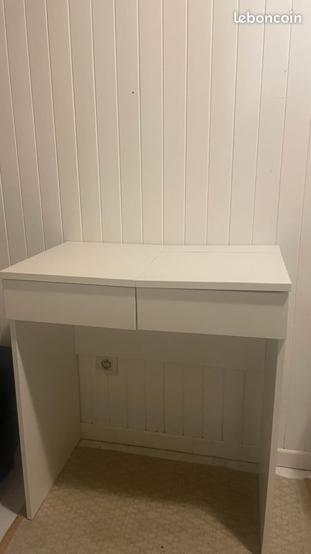 Coiffeuse ou petit bureau blanc BRIMNES Coiffeuse IKEA avec miroir – très bon état (image 6)