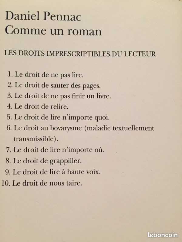 Livre - Comme un Roman - Daniel Pennac (image 3)