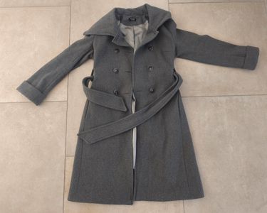 Manteau Caban Femme Sinéquanone - Laine Et Polyamide - Taille 44 - Gris - Comme Neuf