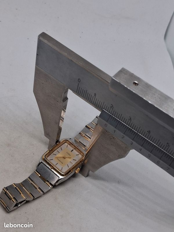 Montre vintage eska leadership dames mécanisme à quartz argenté et dorée bracelet métal d'origine (image 10)