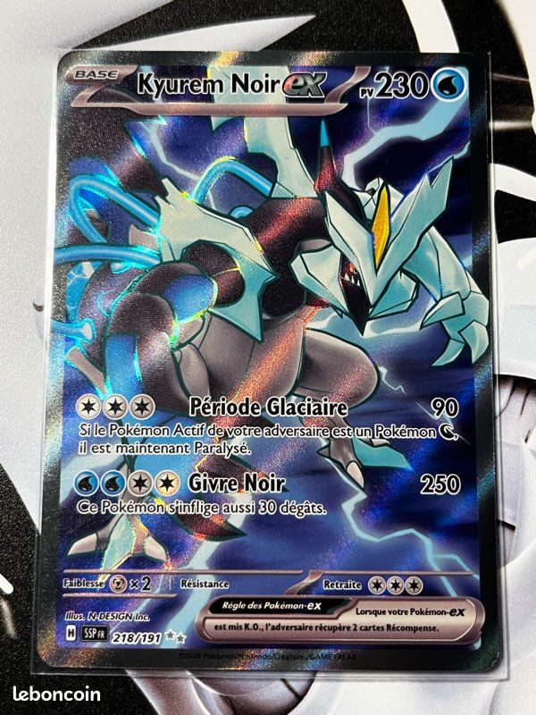 Carte Pokmon Kyurem Noir EX 218/191 SSP Etincelles Dferlantes FR NEUF -  Collection