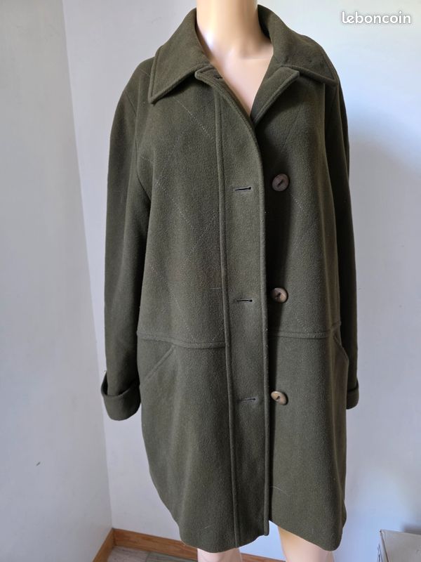 Manteau couleur olive laine & Cachemire🍒vintage 90🍒taille 40 non négociable (image 3)
