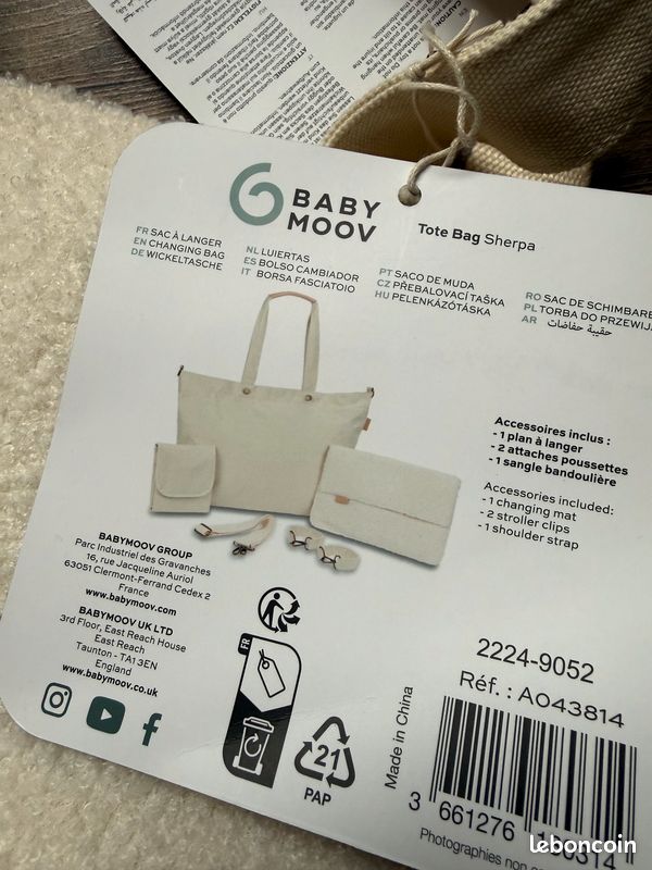 Neuf , Sac à langer BabyMoov tote bag sherpa (image 3)