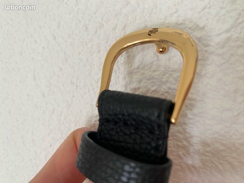 ⚜️ LAUREN RALPH LAUREN Classic Kenton Ceinture fine en cuir noir boucle ardillon dorée taille 70 🖤 (image 17)