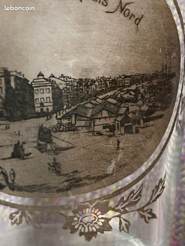 Verre ancien à eau image de Bordeaux Colonnes Rostrales Quais nord, très rare (image 3)