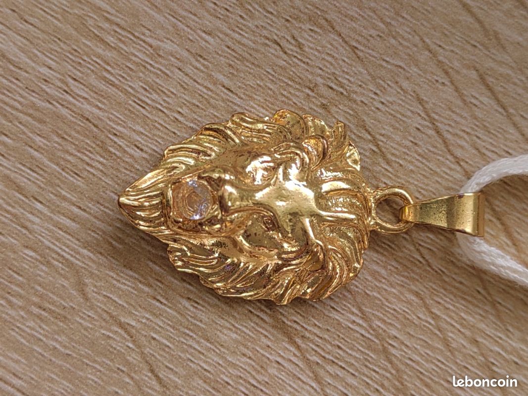 Pendentif signe lion | bijoux astrologie | couleur or