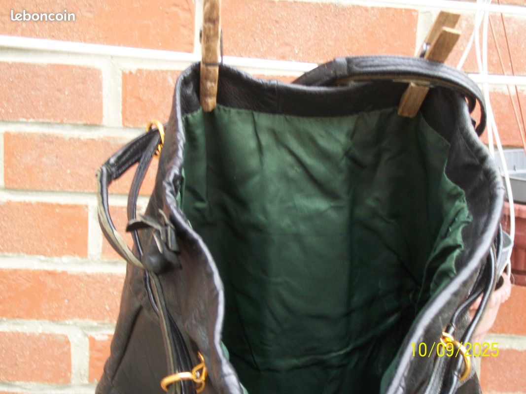 Sac Cuir Vintage des Années 1968 Franges int Doublé (image 4)