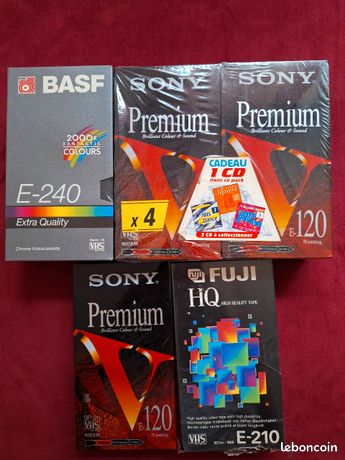 Pack de 2 cassettes vidéo BASF EMTEC VHS SXG E-240 NEUVES