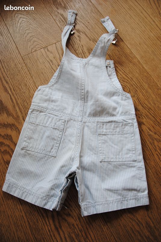 Petit Bateau Salopette Courte Bébé Garçon En Denim Léger - Confort Et Style Pour Tout-Petits