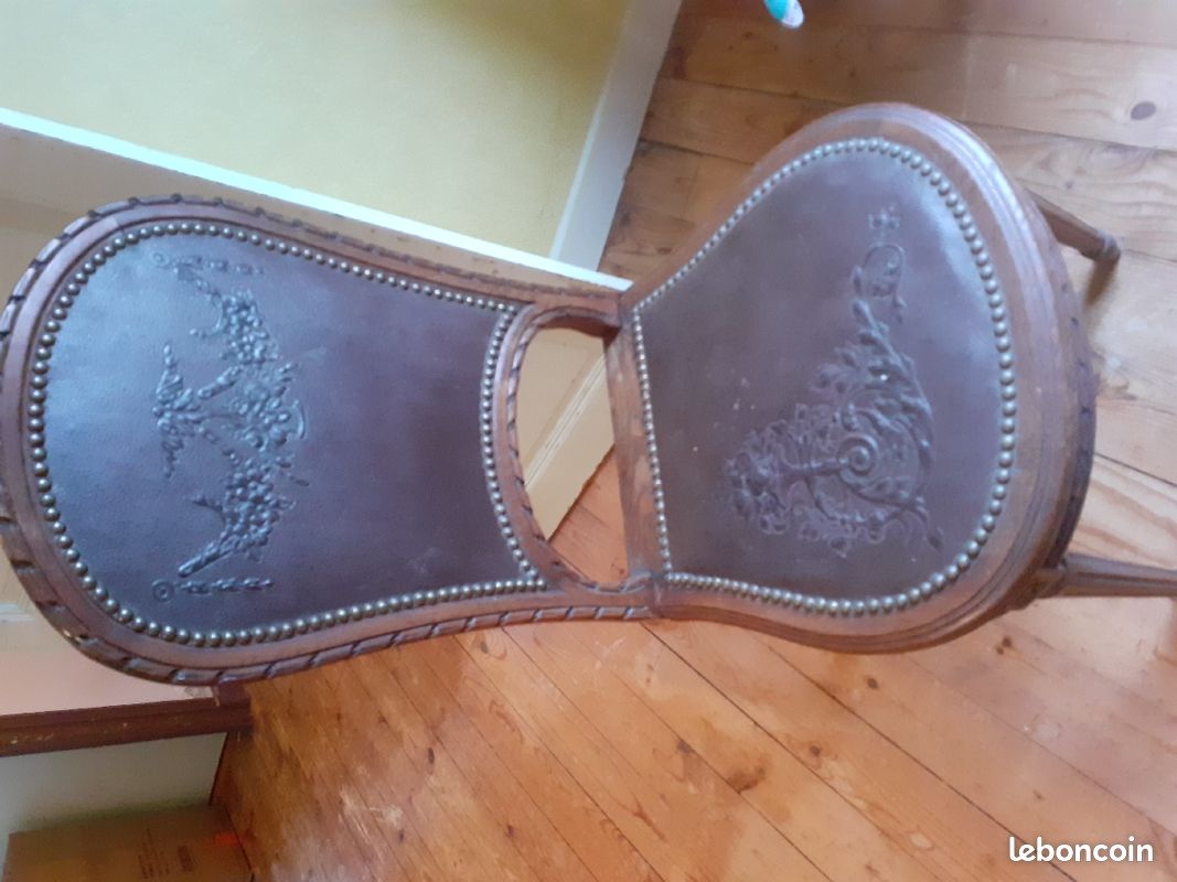 Chaise ancienne cuir (image 1)