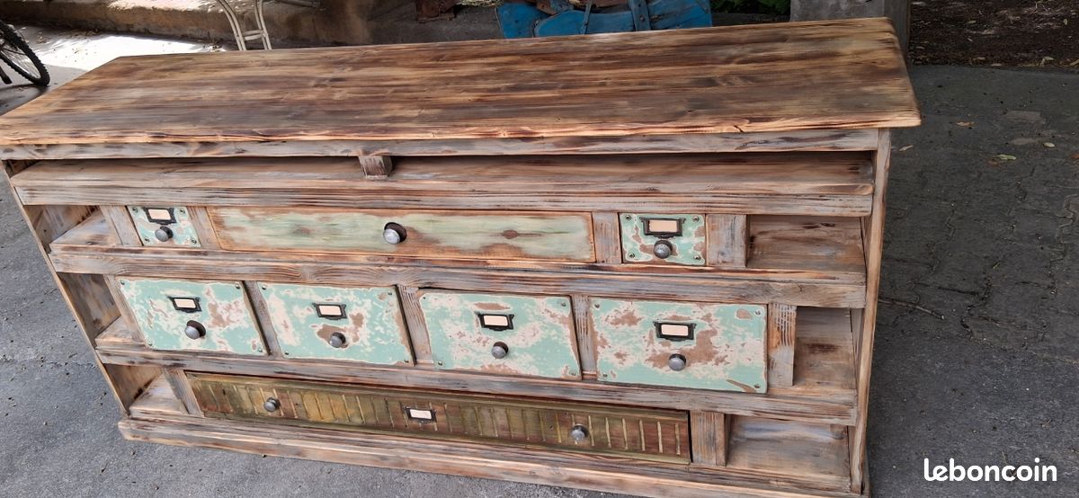 Meuble de métier comptoir de quincaillerie dim 175x50x83 (image 4)