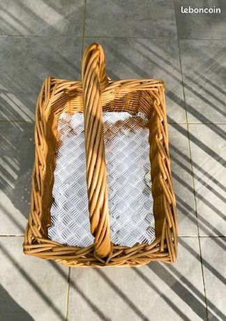ANCIEN PORTE-BOUTEILLES EN Osier Vintage Annees 50 - 60 EUR 45,00