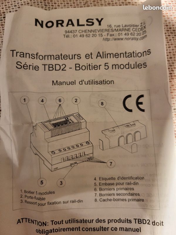 Transformateurs et Alimentations série TBD2 boîtier 5 module (image 4)