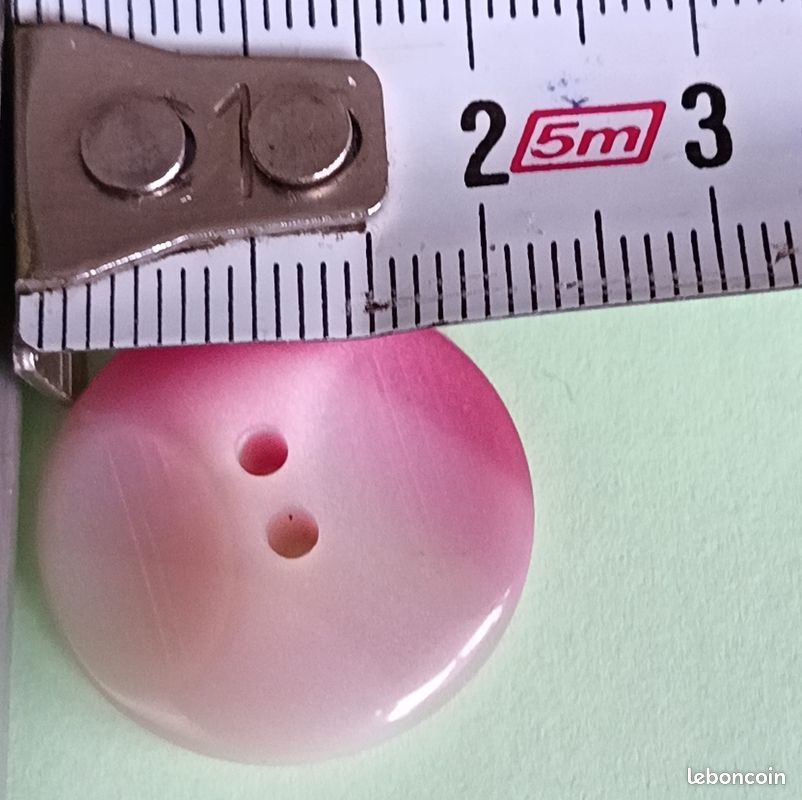 Lot De 14 Boutons Vintage Vert Rosé Effet Corne - 2,2 Cm - Ref 5706 - France