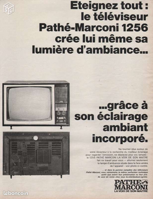 Pathé marconi Téléviseur Publicité d'époque 1966 (image 1)