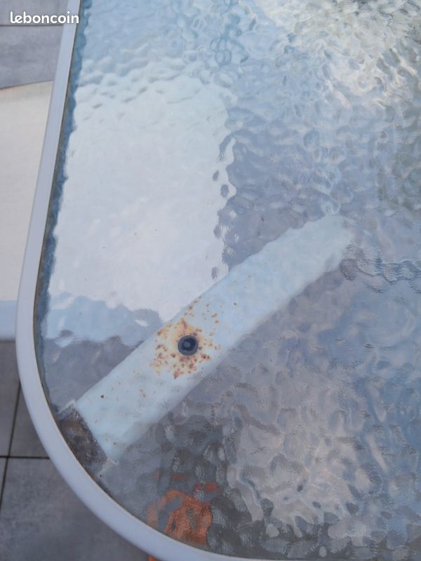 Table de jardin métal et verre (image 4)