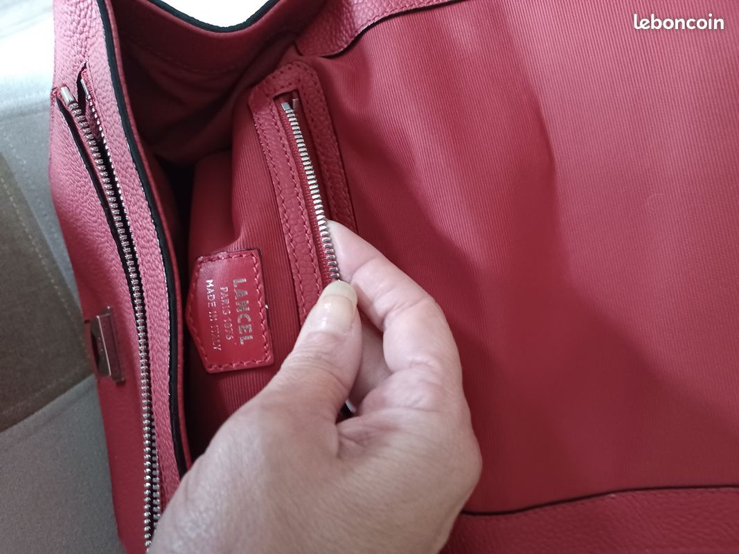 SAC LANCEL NINON Rouge NEUF (image 8)