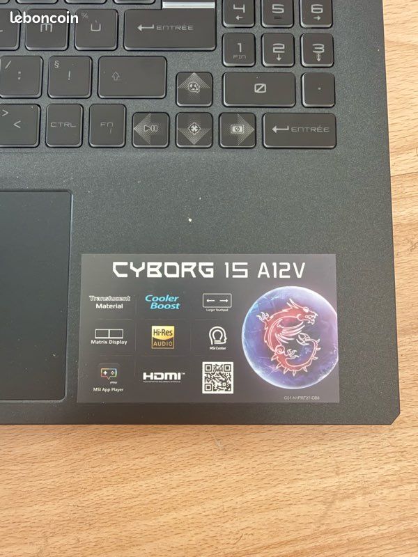 PC portable gamer MSI Cyborg 15 A12VF — RTX 4060 — Très bon état (image 4)