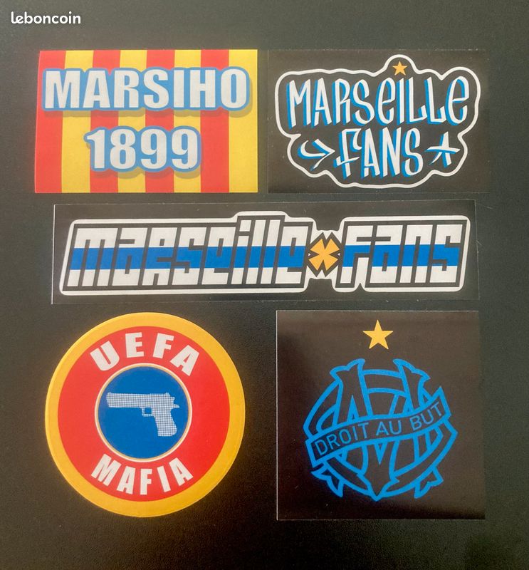 LOT 50 STICKERS OM Olympique de Marseille différents EUR 25,00 - FR