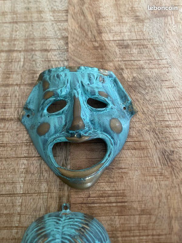 4 masques grecs bronze massif (image 7)
