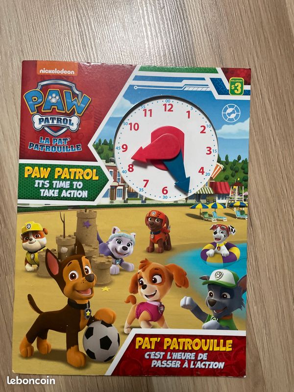 Livre et horloge pat patrouille apprendre horaires (image 1)