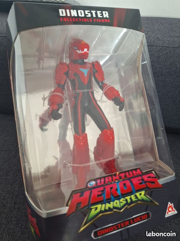 QUANTUM HEROES DINOSTER Figurine Lucio Dinosaure 6 Pouces - Jouet Enfant 5-10 Ans Rouge - Collection Dinosaures