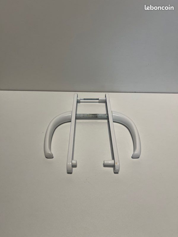 Poignée de porte vitrée blanc 90 mm (image 1)