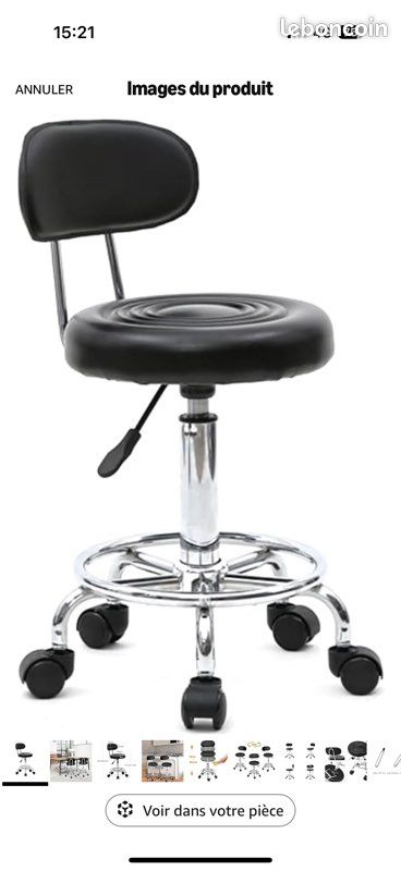 HAMHAIGO Lot de 2 Tabouret de Bureau Tabouret à roulettes Rotation à 360°Hauteur Réglable 49-64 cm Tabouret rembourré pour Salon de Massage, Bureau, Clinique HAMHAIGO Lot de 2 Tabouret de Bureau Tabouret à roulettes Rotation à 360°Hauteur Réglable 49-64 cm Tabouret rembourré pour Salon de Massage, Bureau, Clinique