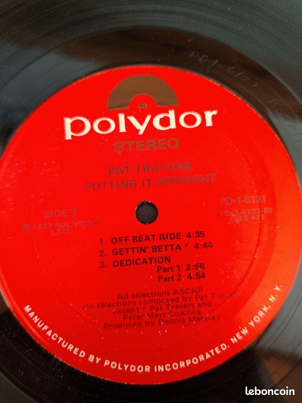 Disque vinyle 33tours de pat travers (image 7)