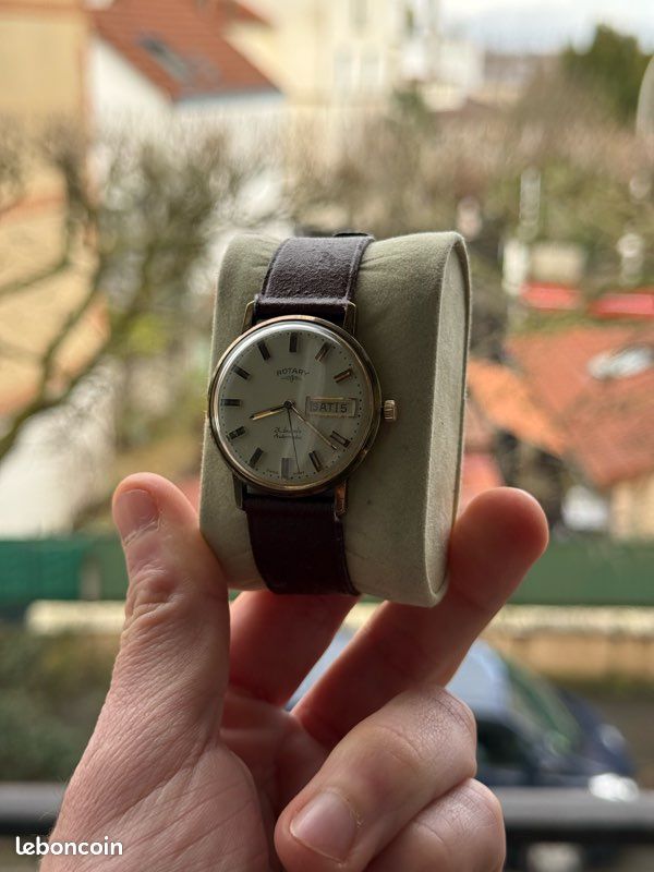 Montre Homme Rotary Automatique Acier - Vintage, Fonctionne, Occasion