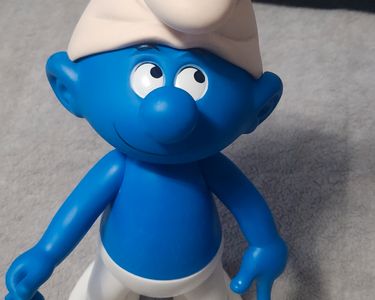 Pouet Grand Schtroumpf Peyo 1983 - Figurine Vintage En Caoutchouc Qui Couine !