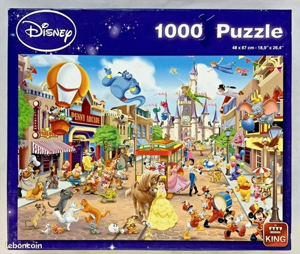 Puzzle King Disney Main Street 1000 pièces Belle Mickey Donald Winnie l ...
