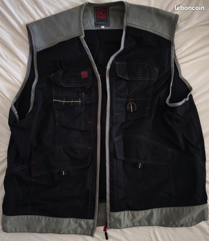 Gilet de travail Lafont Trowel sans manches noir gris taille 4 XL (image 1)