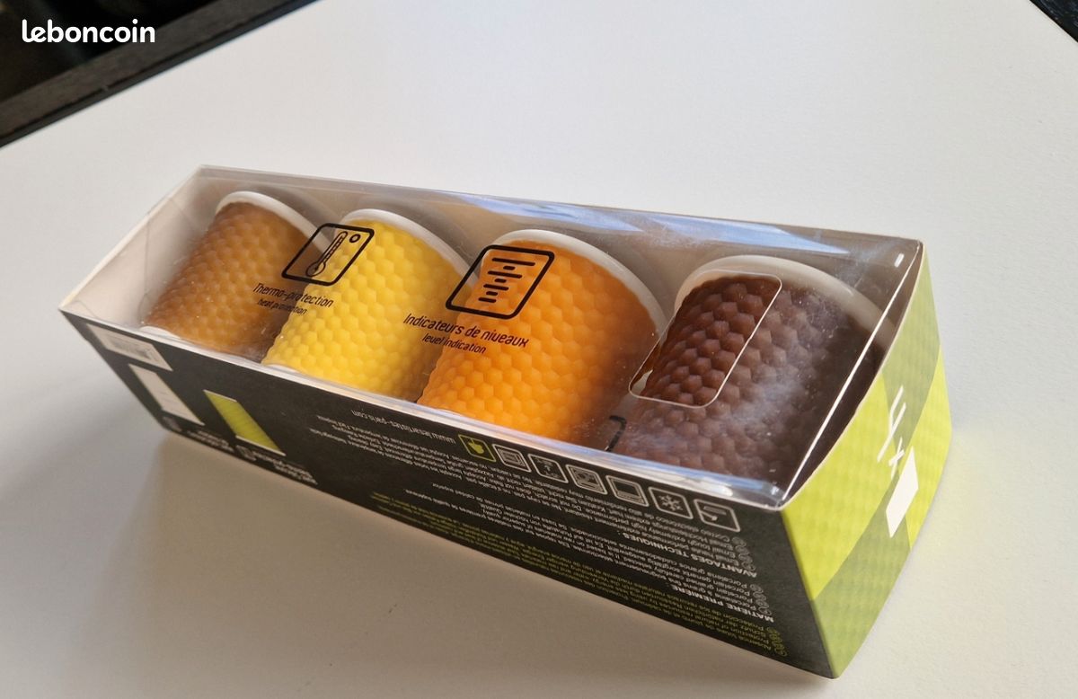 Set de 4 gobelets à café 8cl de couleur (image 2)