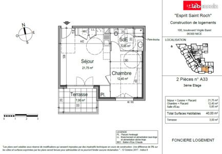 Appartement 2 pièces 40 m² · à Nice · 40 m² · 781 €/mois