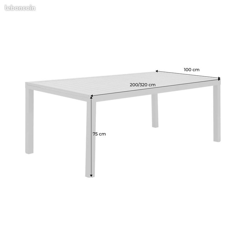 Table de jardin extensible 2m30 à 3m et 12 chaises de jardin (image 4)