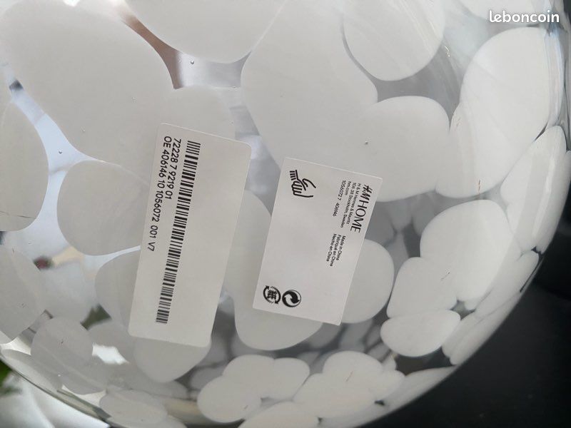Vase en verre H&M home blanc (image 4)