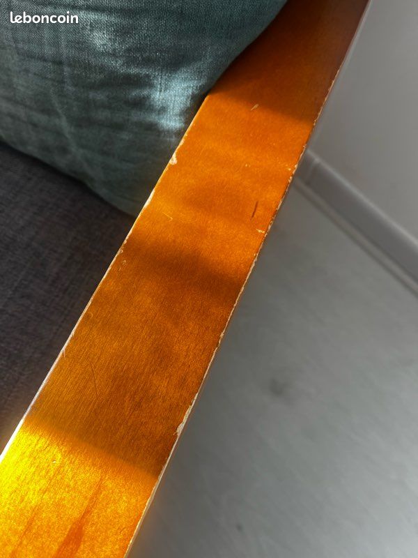 Fauteuil scandinave gris et bois (image 4)
