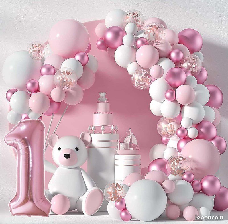 Arche De Ballons Anniversaire Fille 2 Ans - Rose - Kit Décoration Fête Bébé