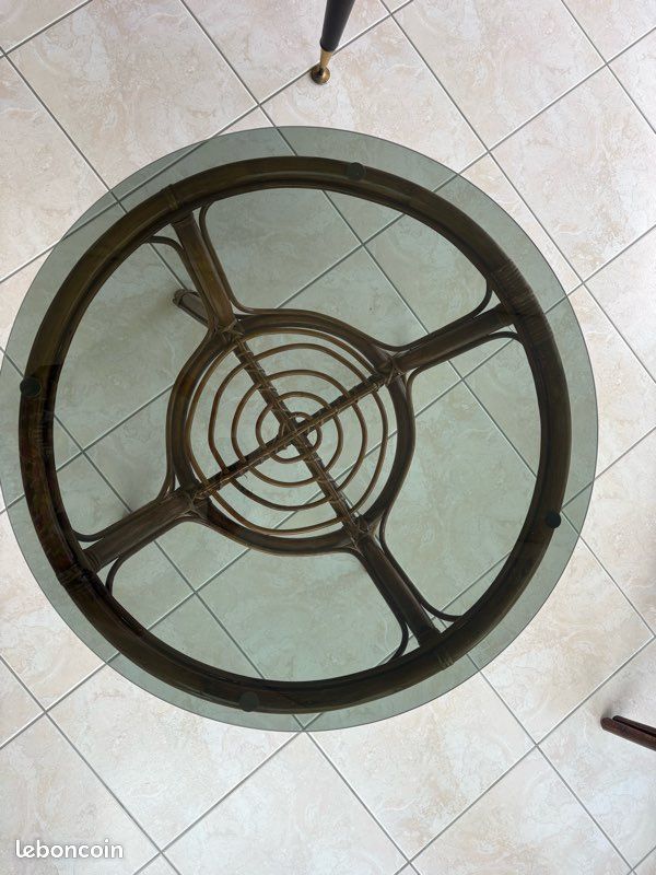 Table basse véranda ou salon en rotin (image 2)
