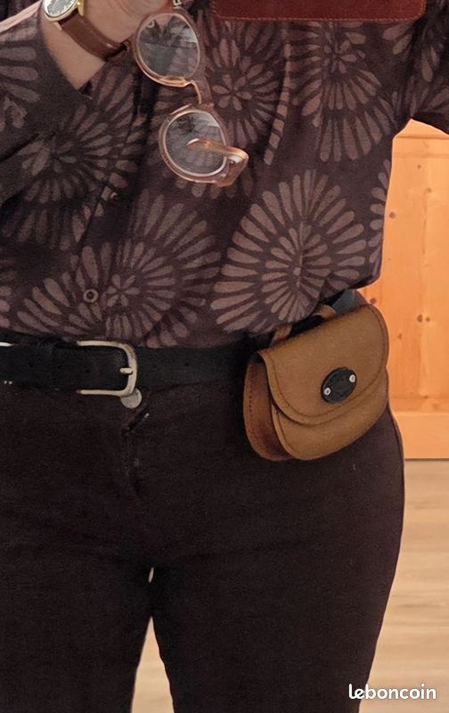 Pochette de ceinture cuir sellier (image 1)