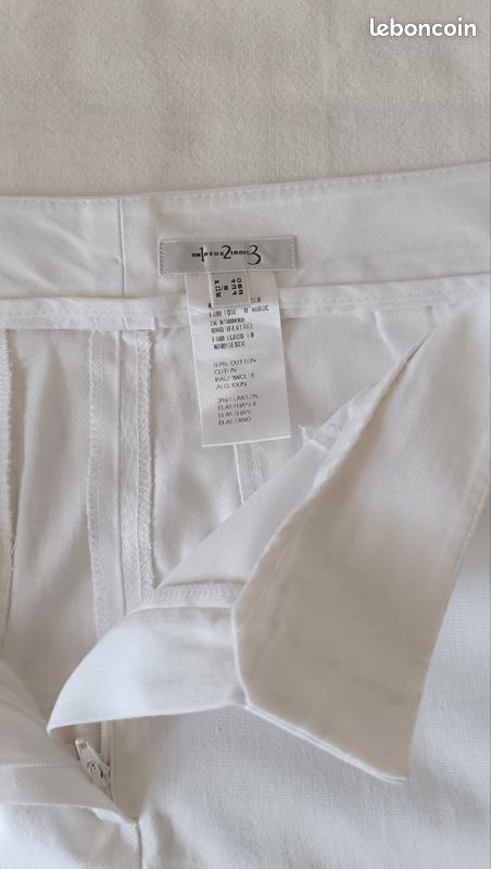 Bermuda blanc 1 2 3 taille 40 (image 3)
