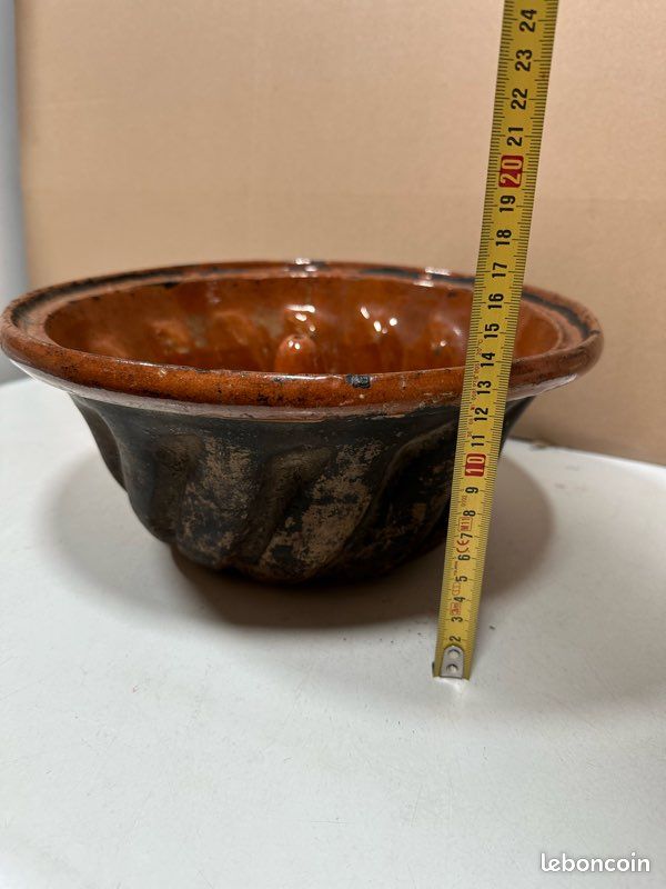Moule à Kougelhopf Ancien En Terre Cuite - Soufflenheim - Années 70 - 21 Cm