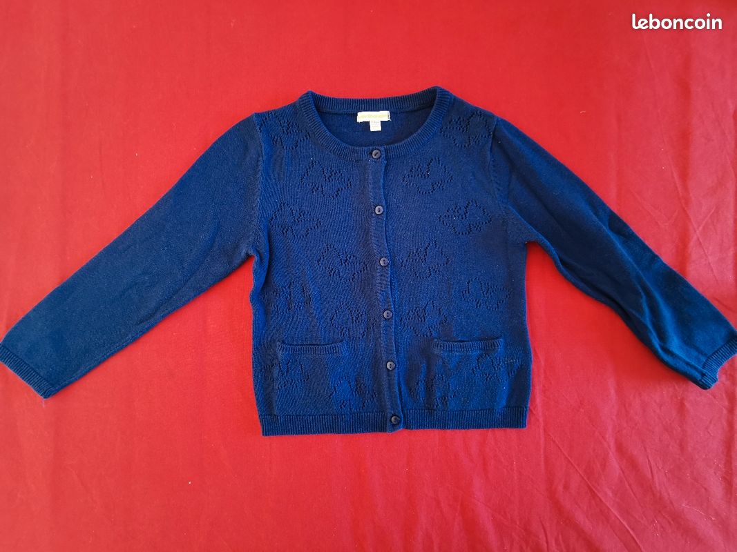 Gilet manches longues bleu 6 ans Vertbaudet (image 1)