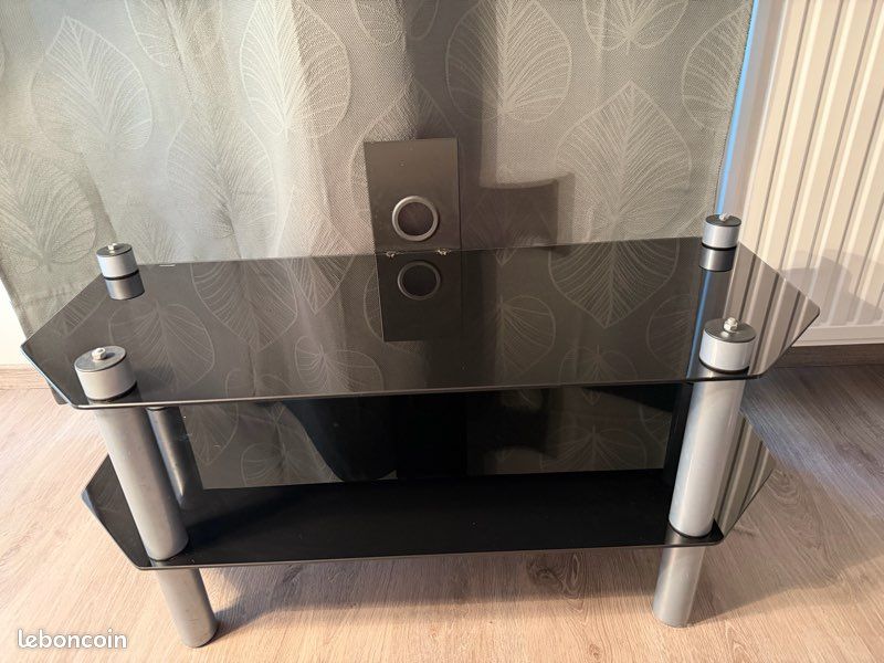 Meuble tv laqué noir (image 1)