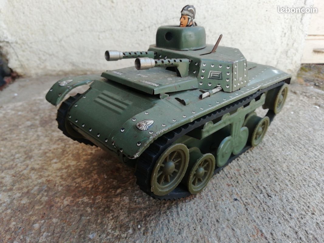Jouets anciens - Jouet ancien en Tôle * Char Tank Militaire Joustra n Jouets anciens - Jouet ancien en Tôle * Char Tank Militaire Joustra n