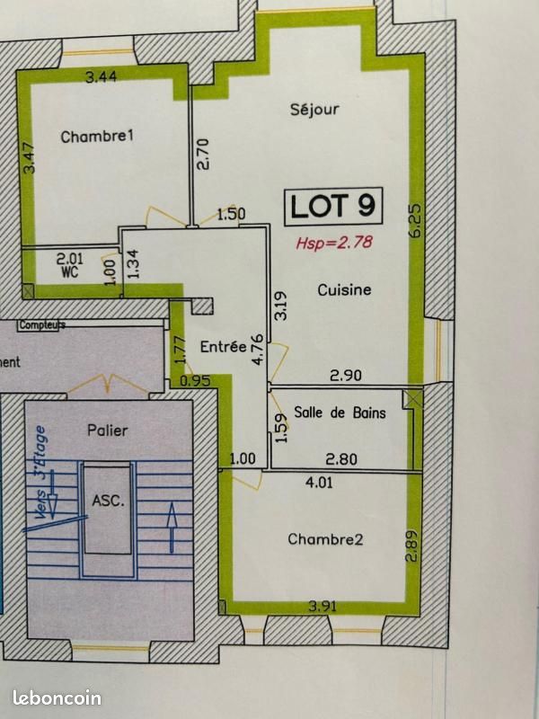 Appartement 3 pièces 61 m² - Périgueux 24000 (image principale 1)