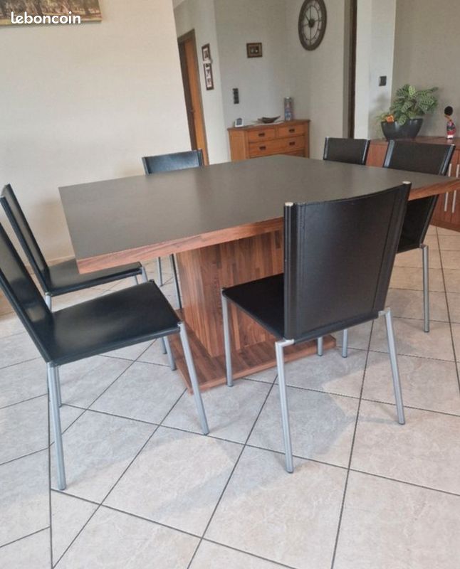 Table carrée 8 personnes en stratifié 130 x 130 cm (image 1)