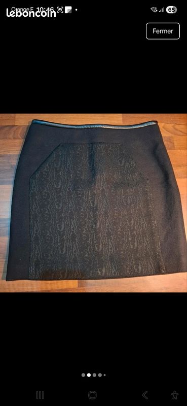 Jupe Crayon COMPTOIR DES COTONNIERS Taille 36 - Noir/gris - Occasion Très Bon état - Longueur Genou